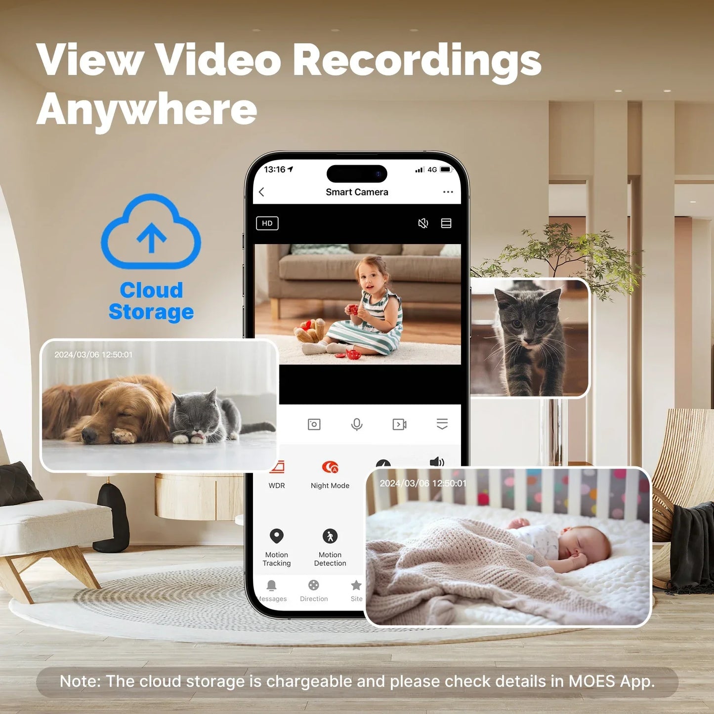 Caméra De Sécurité Intérieure WiFi 4MP Avec Vision Nocturne